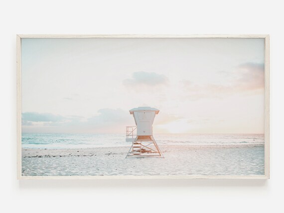 Summer Lifeguard Tower California Beach Art Print