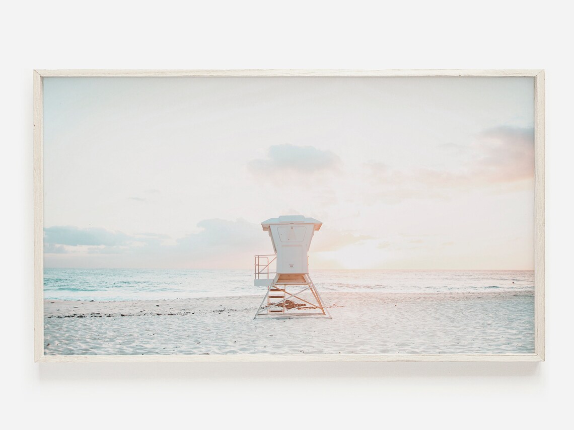 Summer Lifeguard Tower California Beach Art Print