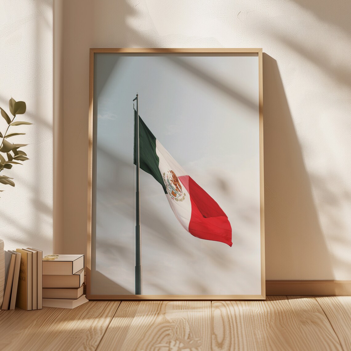 Mexico National Flag Waving Tall Flagpole Patriotic Heritage Poster - Image 4