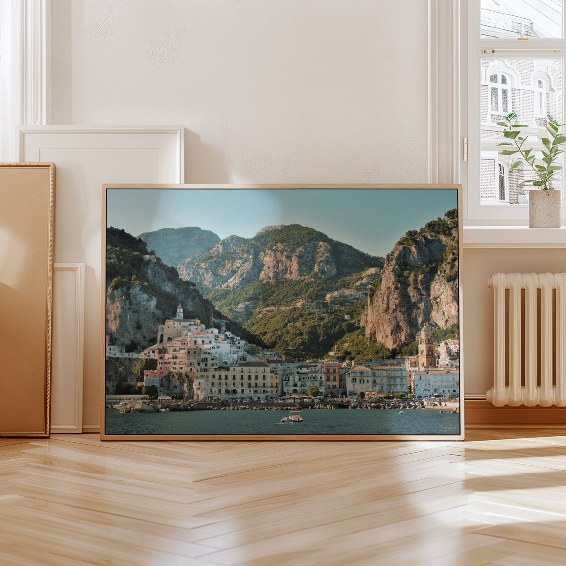Amalfi Italy Coastal Town Cathedral Dome Sea View Mountains Poster - Image 4