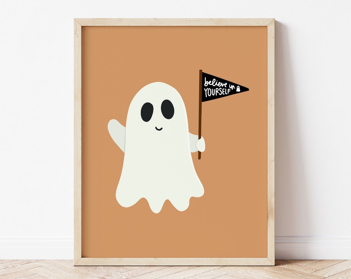 Believe In Yourself Ghost Art Print, Halloween Decor - Image 3