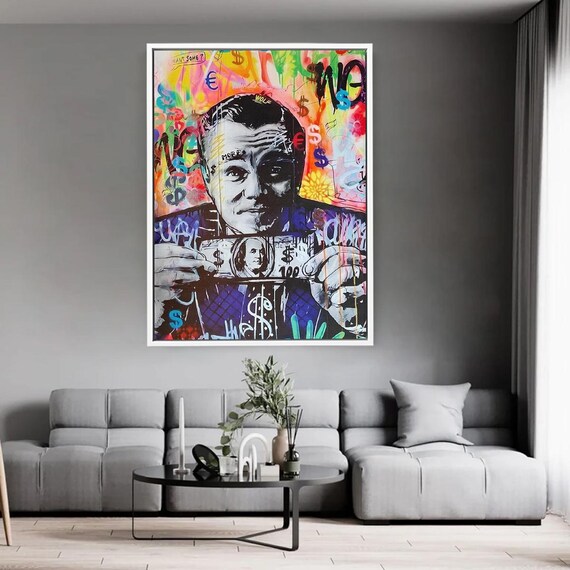 Wolf of Wall Street Graffiti Money Art Dollar Bill Pop Poster
