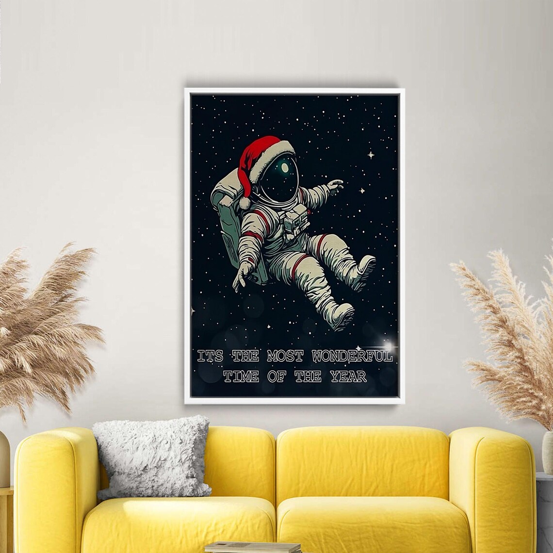 Santa Astronaut Christmas Cosmic Space Holiday Season Wall Art