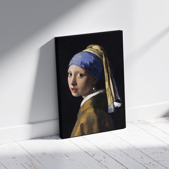 Fine Art Famous Johannes Vermeer Girl With A Pearl Earring Canvas Wall Oil Painting Print Vintage