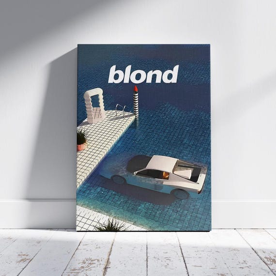 Car In Pool Modern Art Blond Inspired Abstract Canvas Wall Retro Style Poster Home Decor