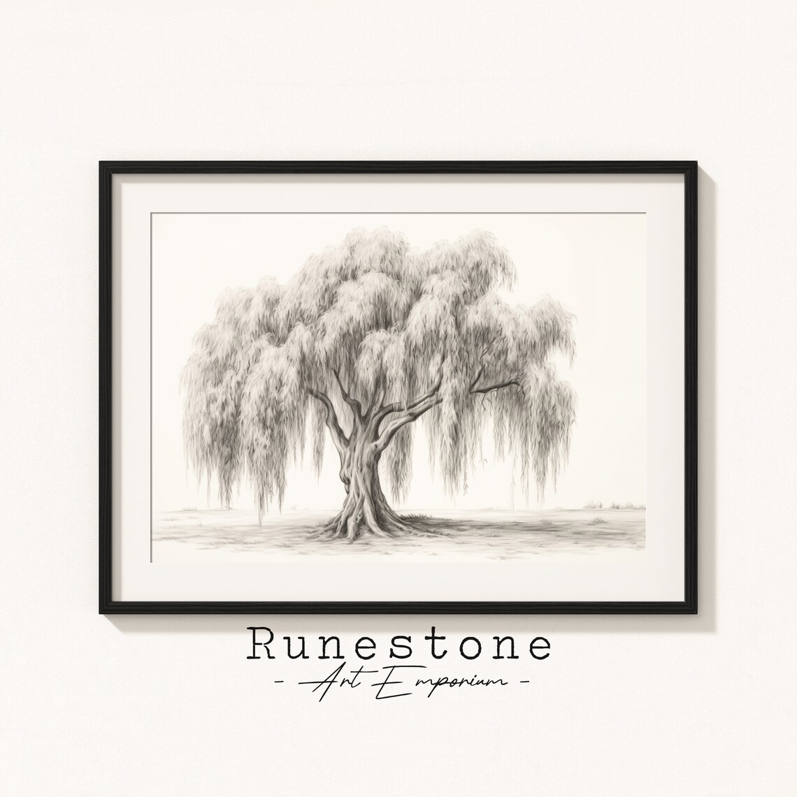 Willow Tree Sketch Botanical Minimal Portrait Art Print