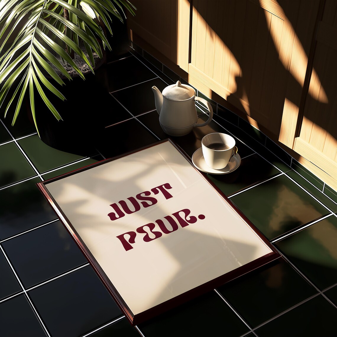 Just Pour Quote, Retro Cocktail Bar Decor - Image 4