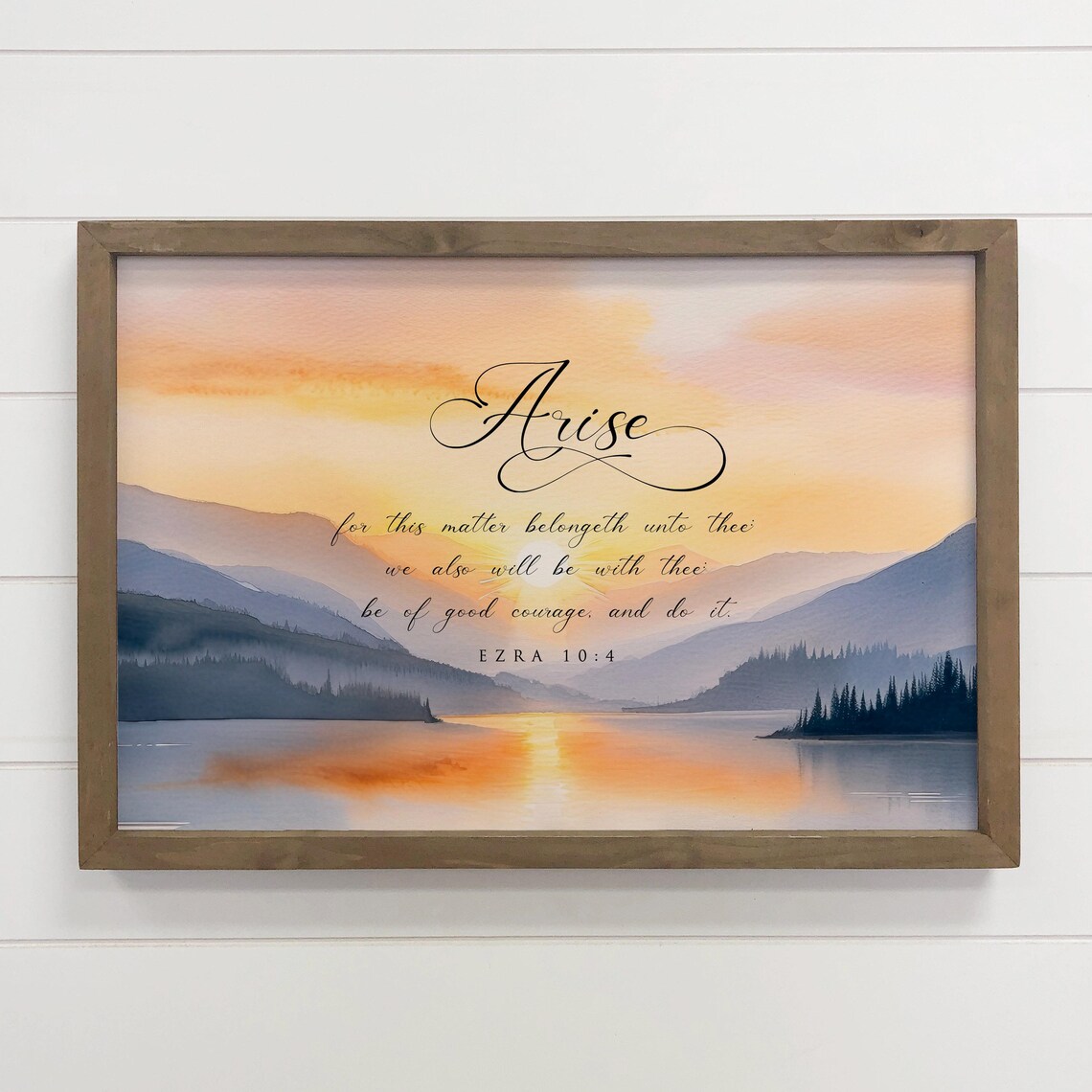 Christian Wall Art Arise Scripture Mountains Landscape Canvas Framed