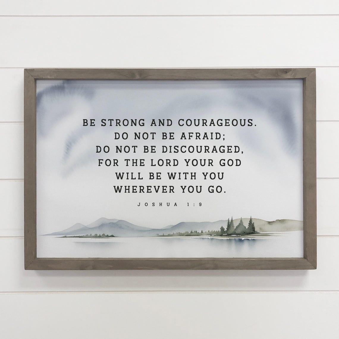 Be Strong and Courageous Joshua 1 Verse 9 Bible Scripture Poster