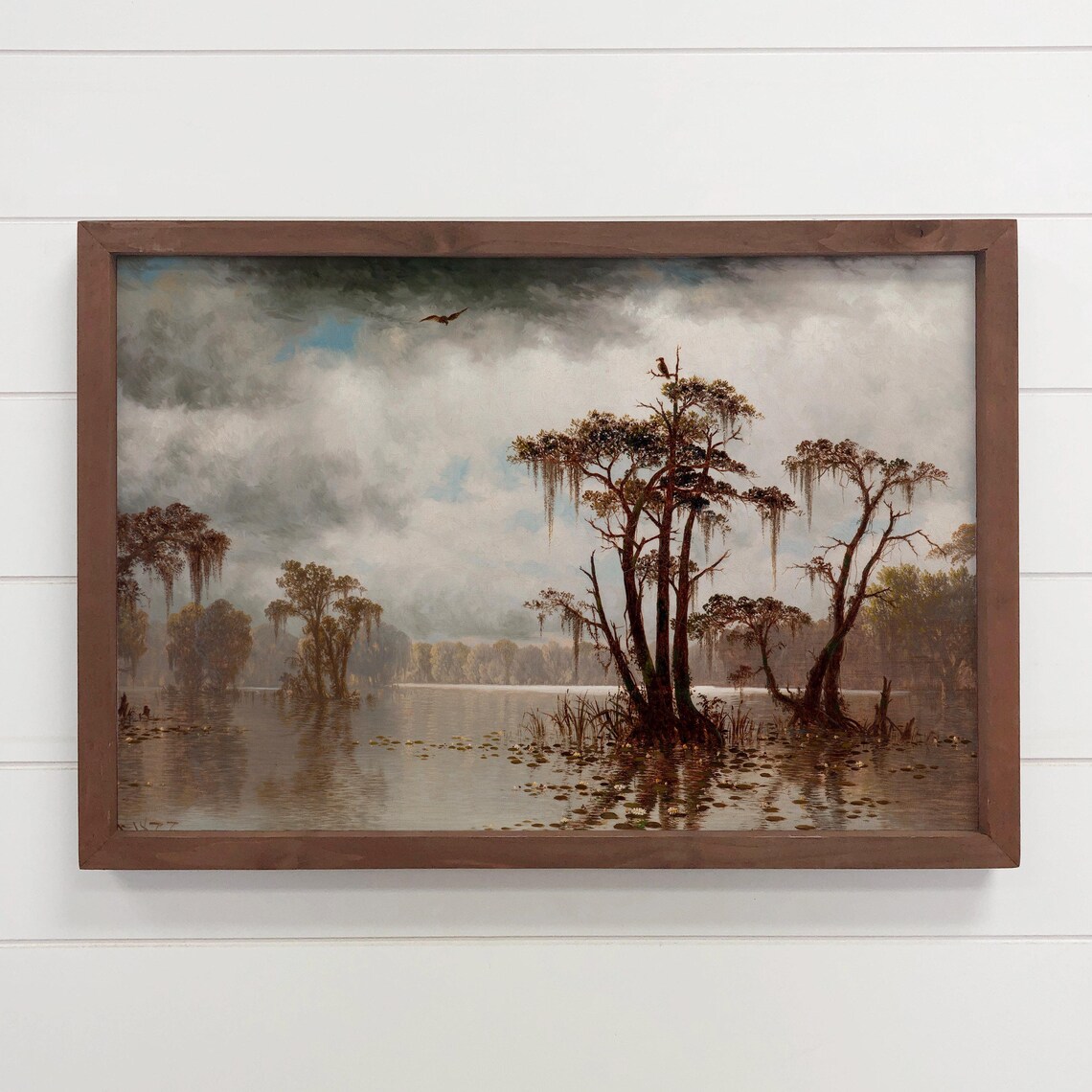 Louisiana Bayou Vintage Travel Poster, Lake House Decor