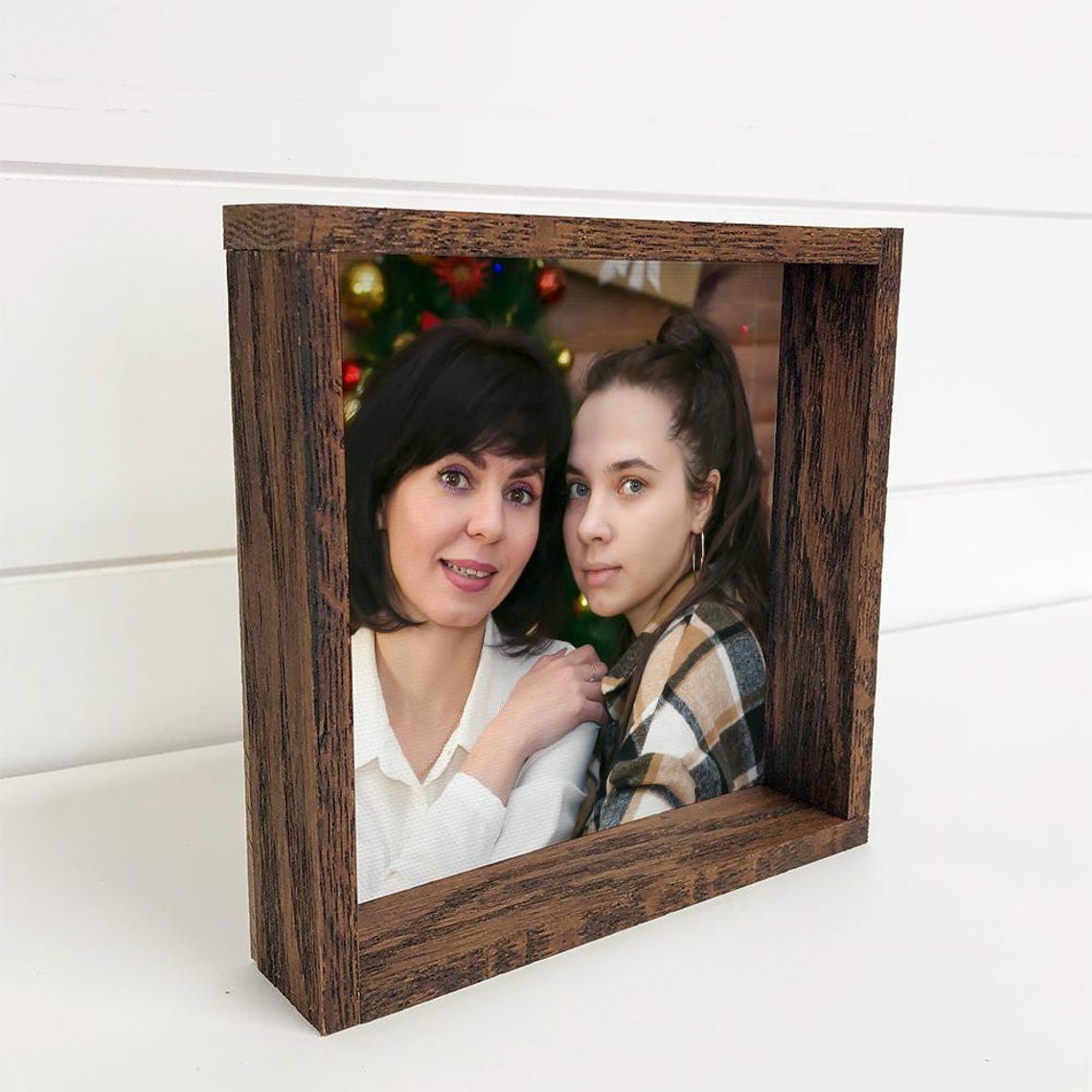 Personalized Holiday Mother Daughter Christmas Photo Keepsake Print