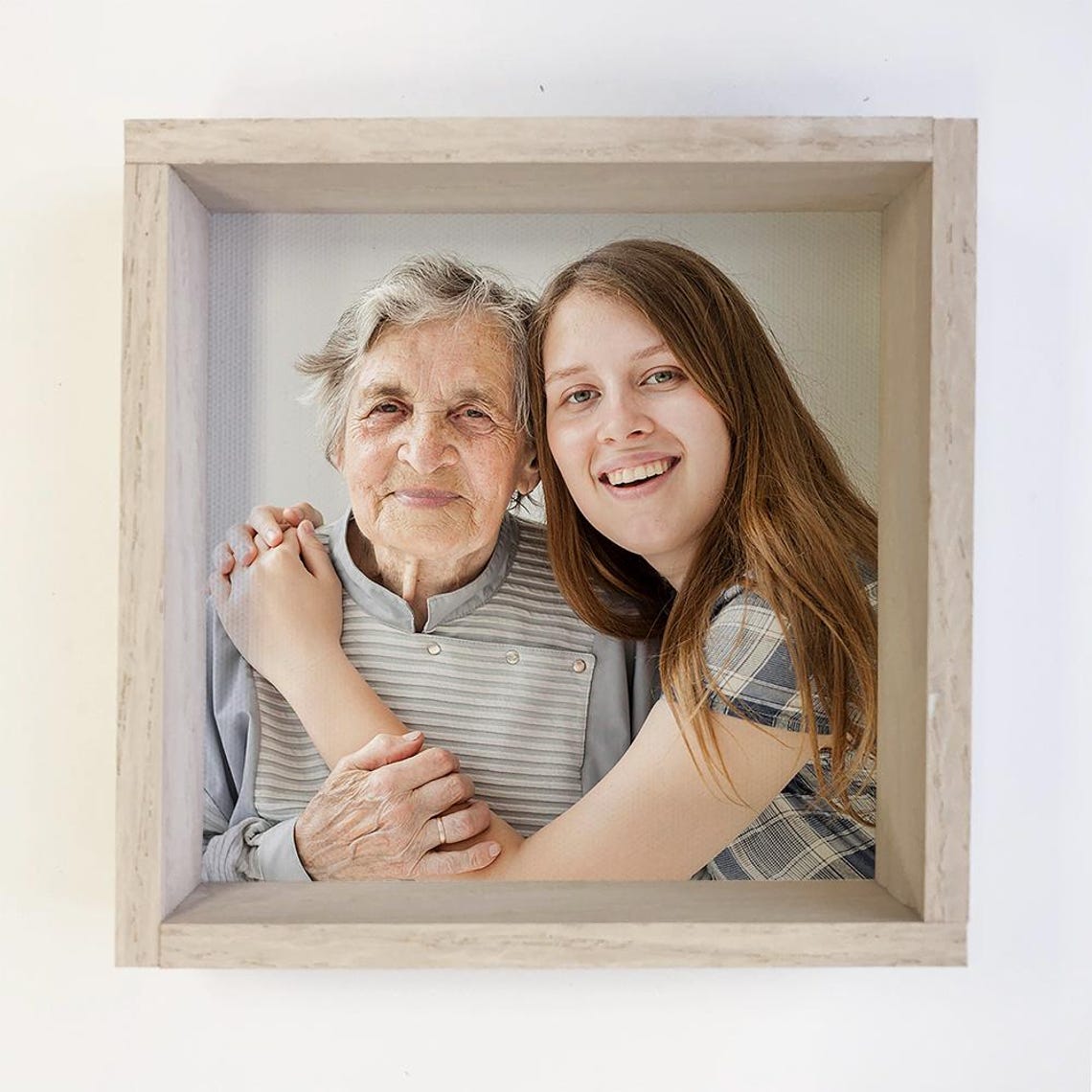 Sympathy Gift Thinking Of You Idea Unique Personalized Present Wood Framed Photo Custom Wall Art Canvas
