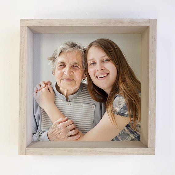 Sympathy Gift Thinking Of You Idea Unique Personalized Present Wood Framed Photo Custom Wall Art Canvas