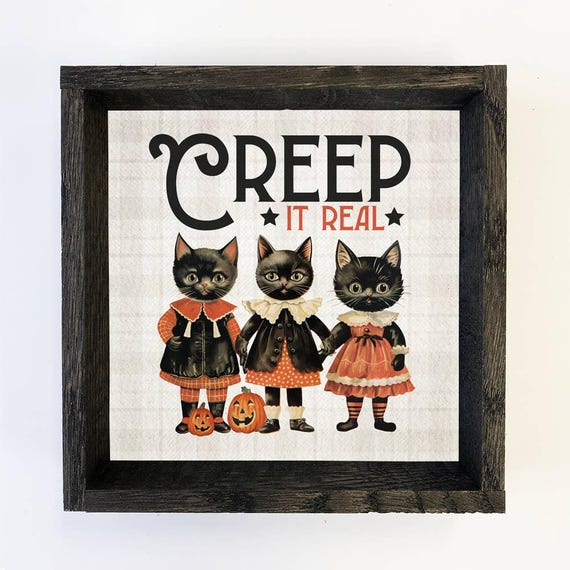 Halloween Vintage Creep It Real Cute Animal Art