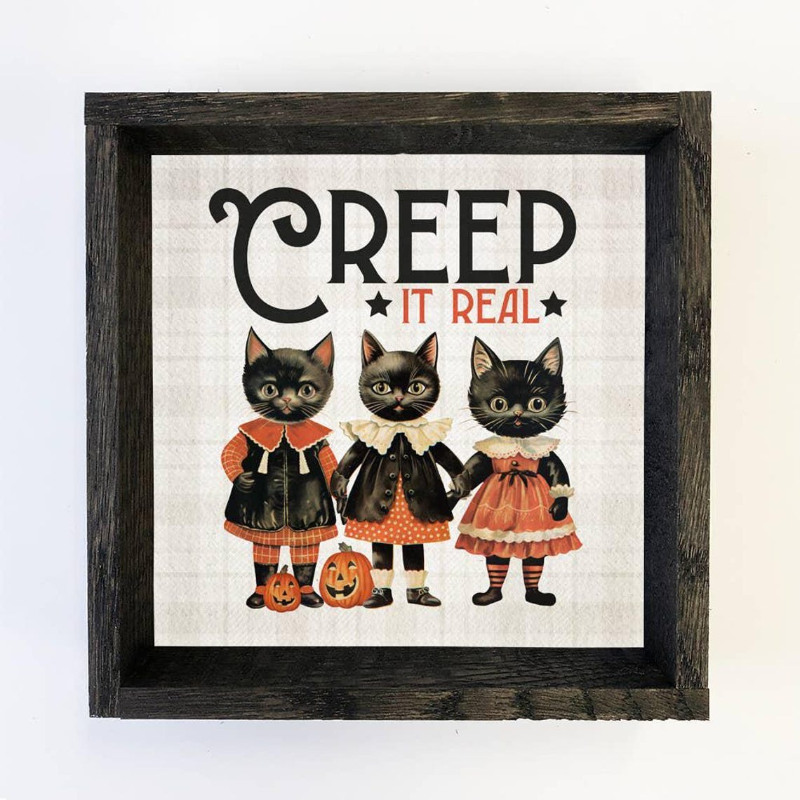 Halloween Vintage Creep It Real Cute Animal Art