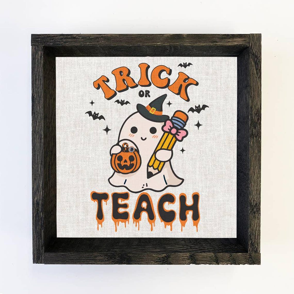 Funny Halloween Trick Or Treach Teacher Wall Art