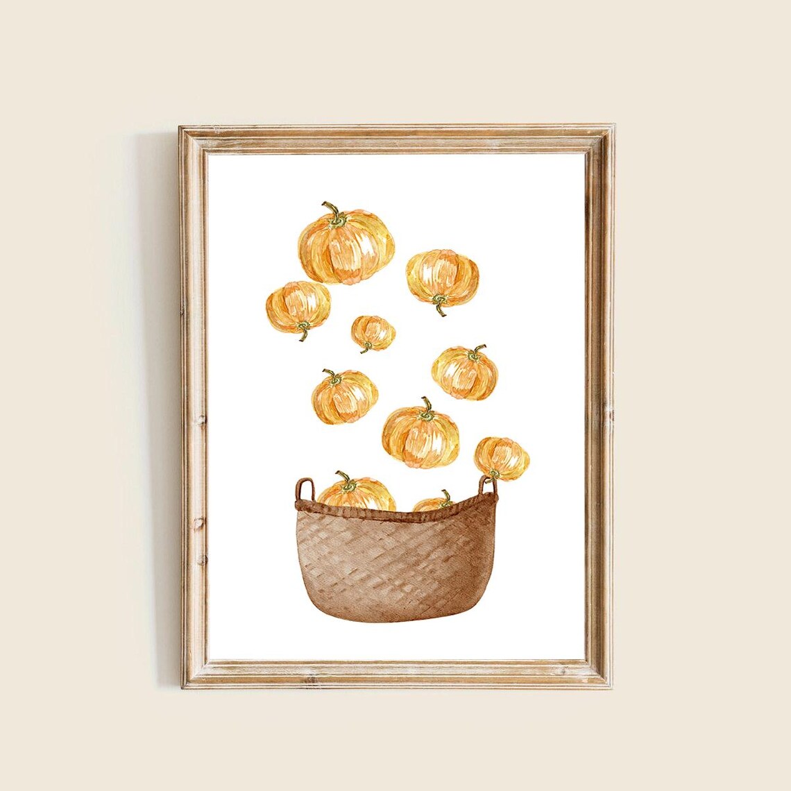Pumpkin Print, Rustic Farmhouse Autumn Art Print