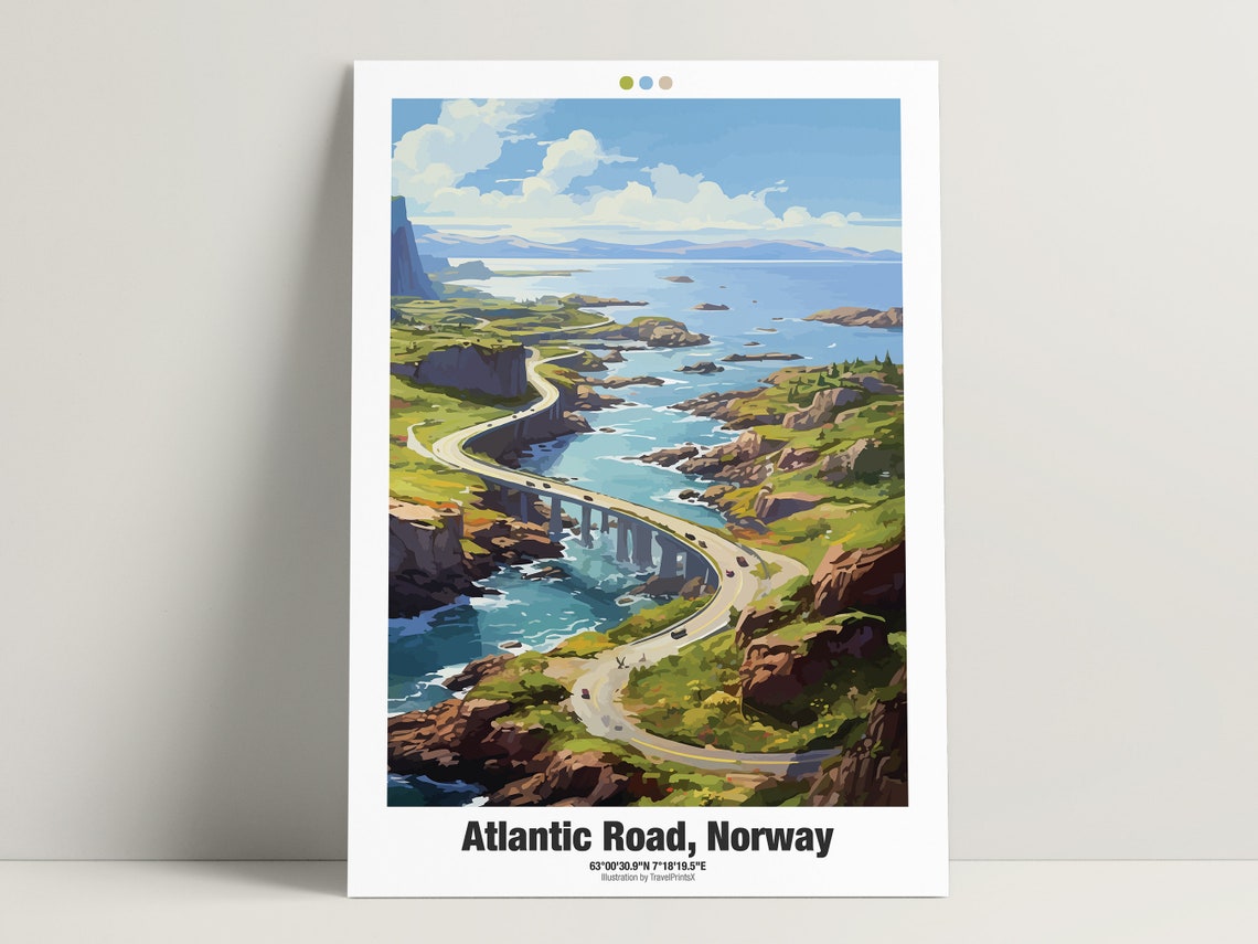 Atlantic Road Norway Dramatic Coastal Bridge Scenic Drive Poster - Image 3
