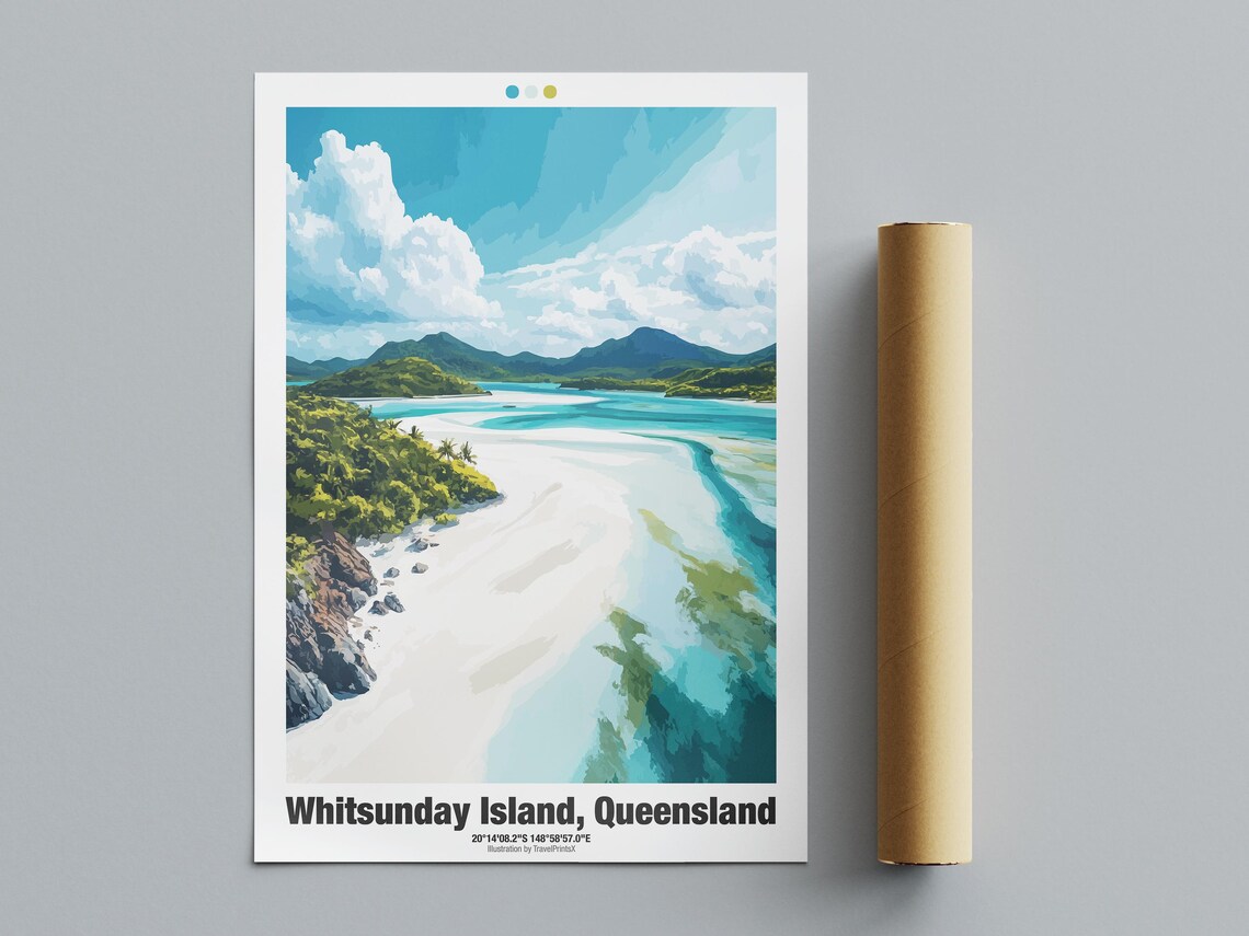 Whitsunday Island Queensland Australia Travel Poster White Sand Beach - Image 4