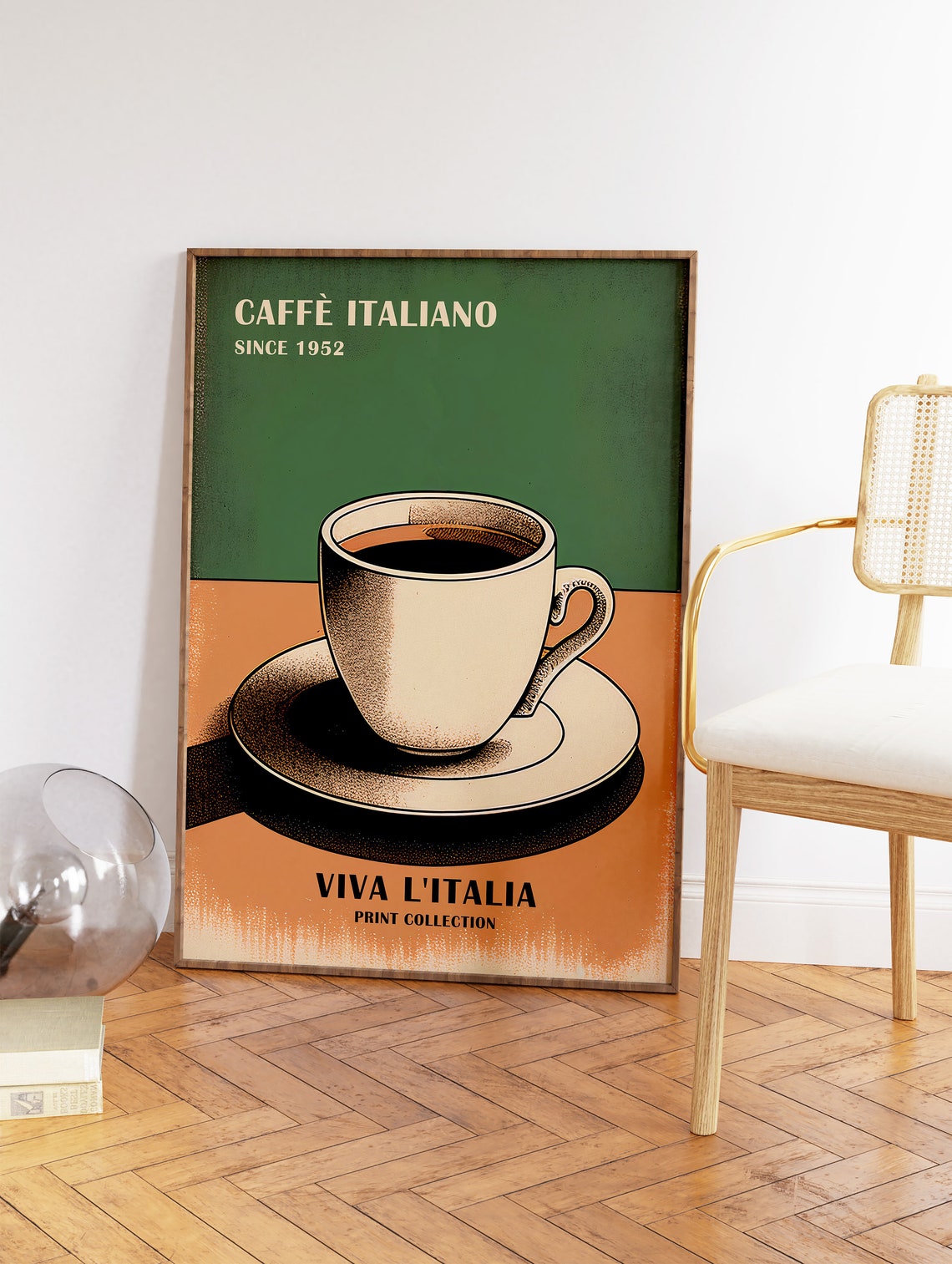 Caffe Italiano Since 1952 Viva l Italia Retro Coffee Cup Art Poster - Image 3