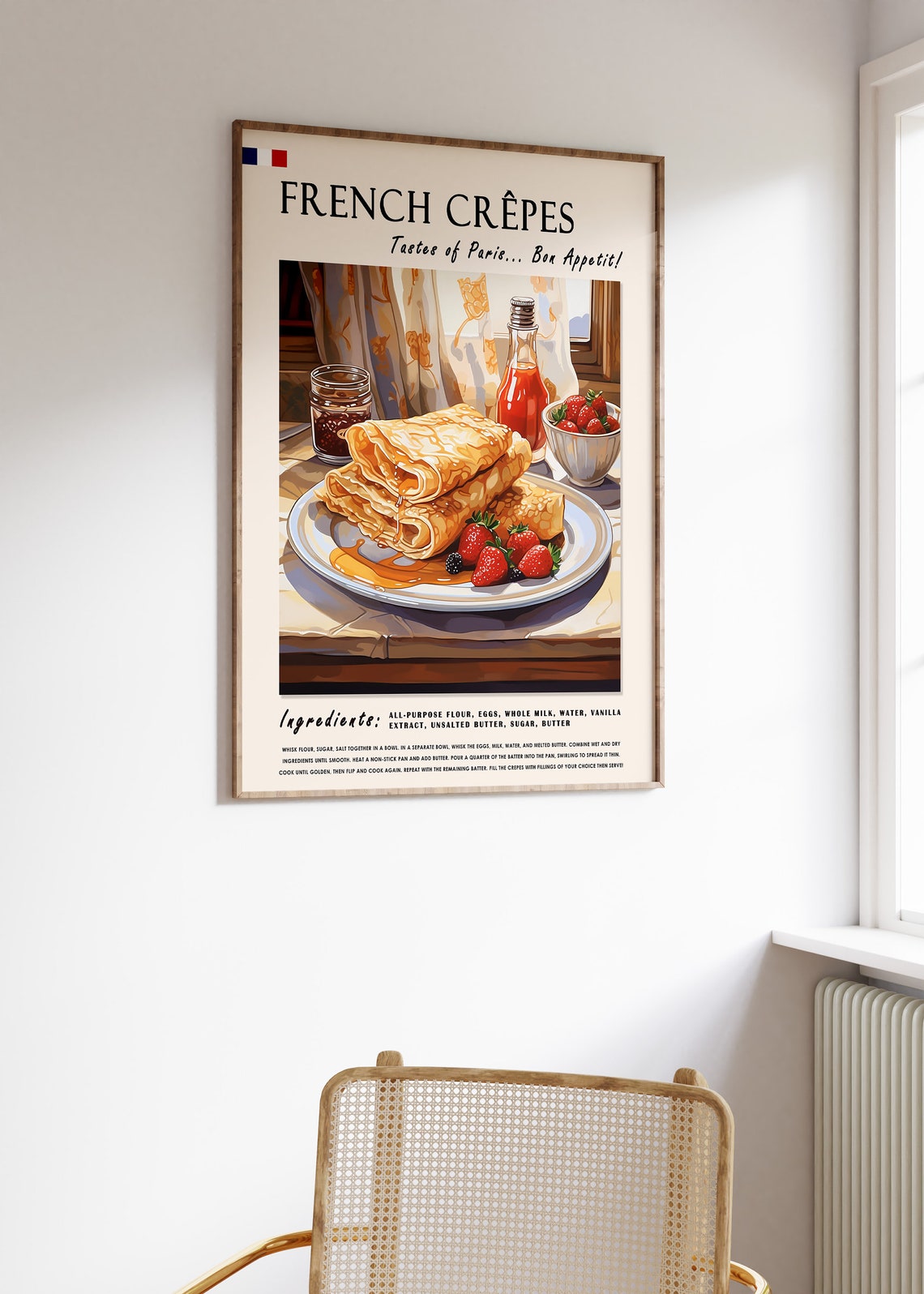 French Crepes Poster French Crepes Food Print French Dessert Poster Kitchen Print Kitchen Decor Food Art Food Drink Art - Image 3