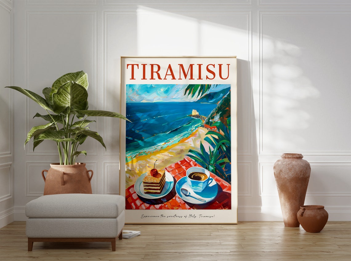 Food Print Tiramisu Poster Dessert Poster Italian Food Art Vintage Food Print Food Drink Art Kitchen Decor Poster For Kitchen - Image 3