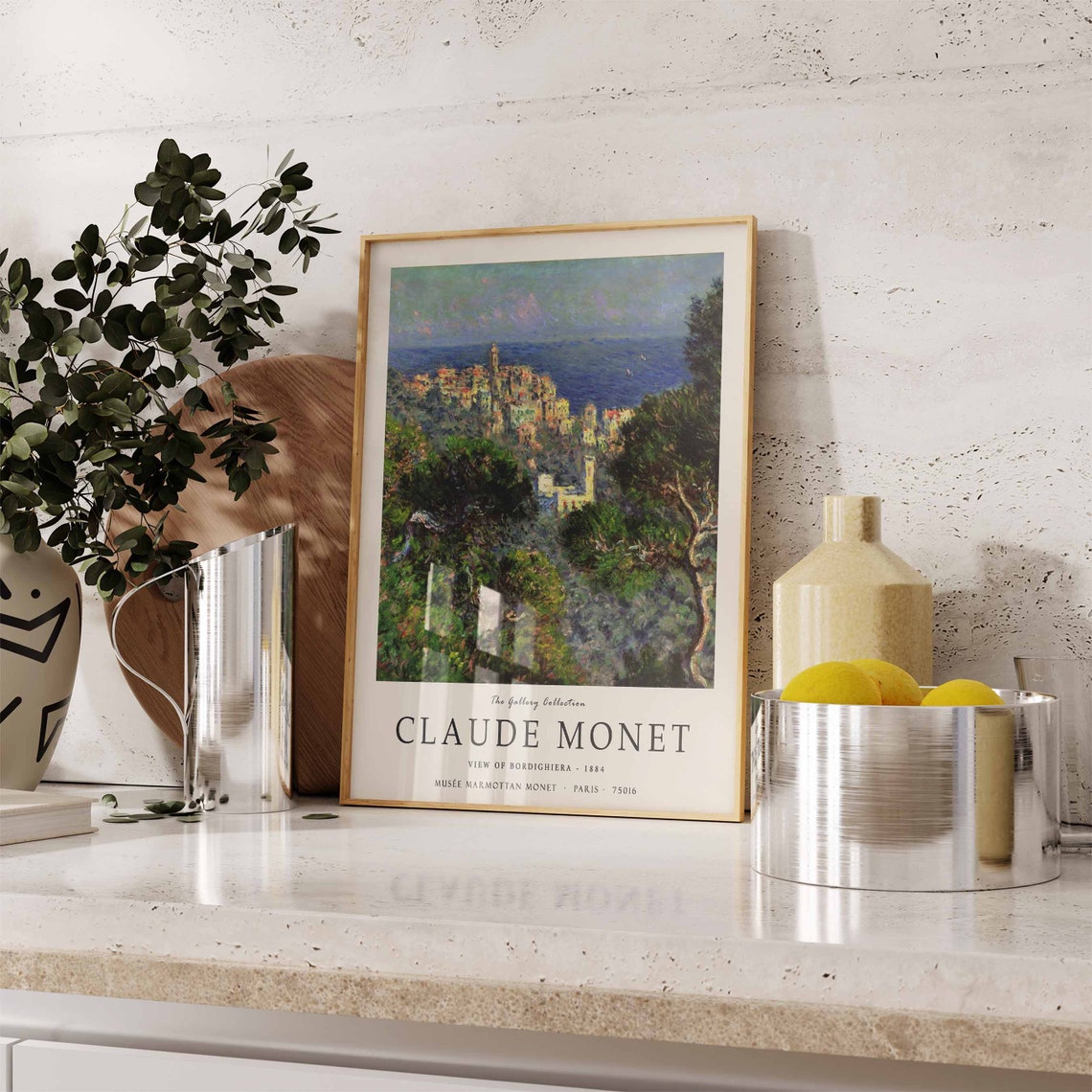 Claude Monet View of Bordighera 1884 Gallery Exhibition Poster - Image 3