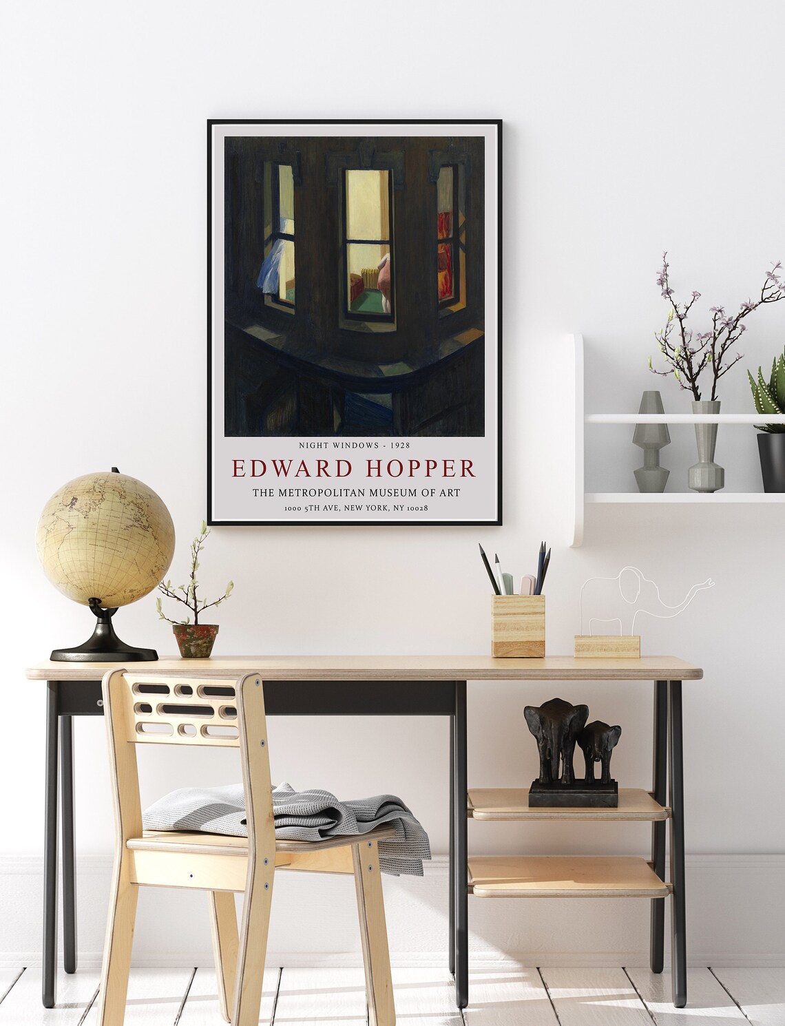 Edward Hopper Night Windows Exhibition Poster Art Print - Image 2