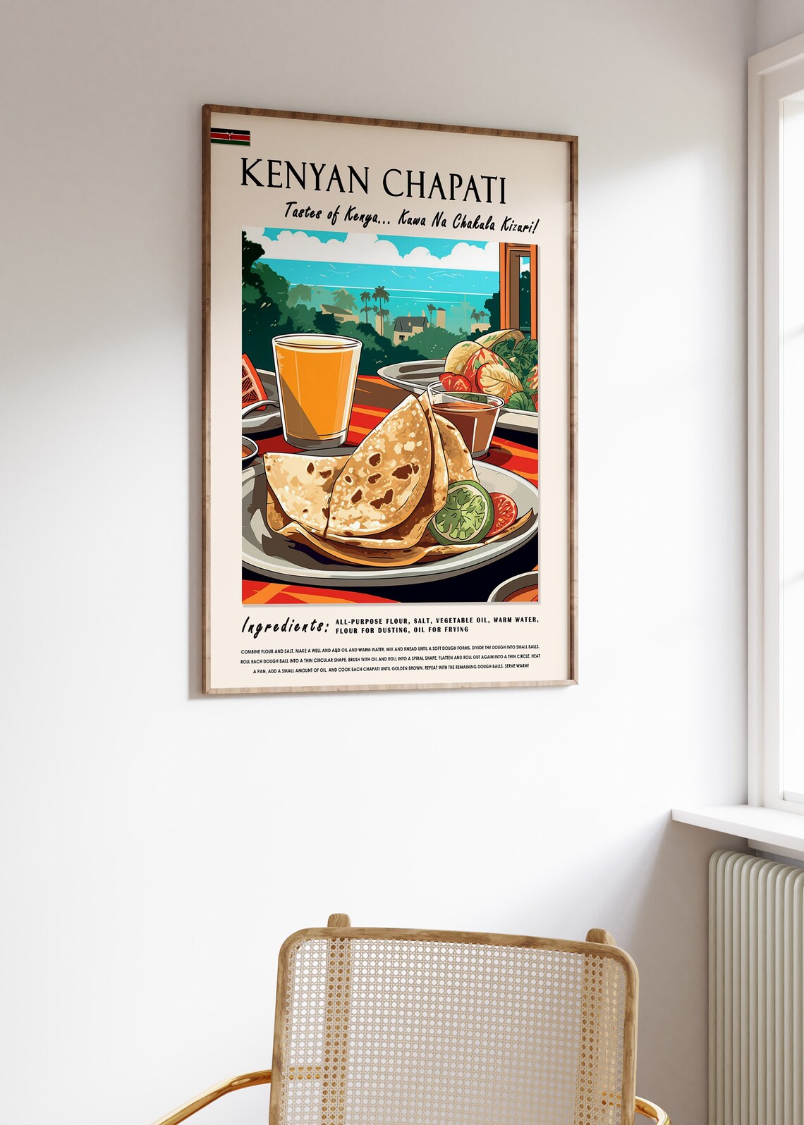 Kenyan Chapati Bread Food Poster, Kitchen Decor - Image 3