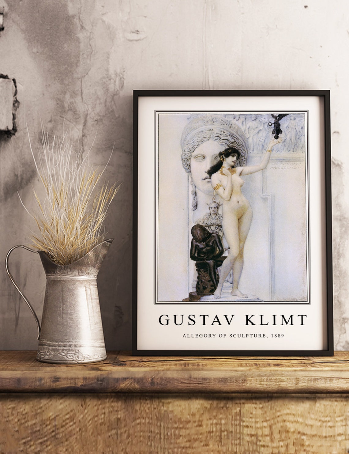 Gustav Klimt Allegory of Sculpture 1889 Classic Figure Art Poster - Image 2