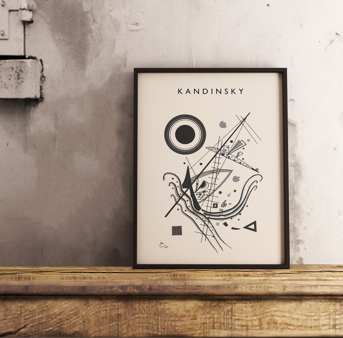 Kandinsky Bauhaus Abstract Geometric Black Line Modern Art Poster - Image 2