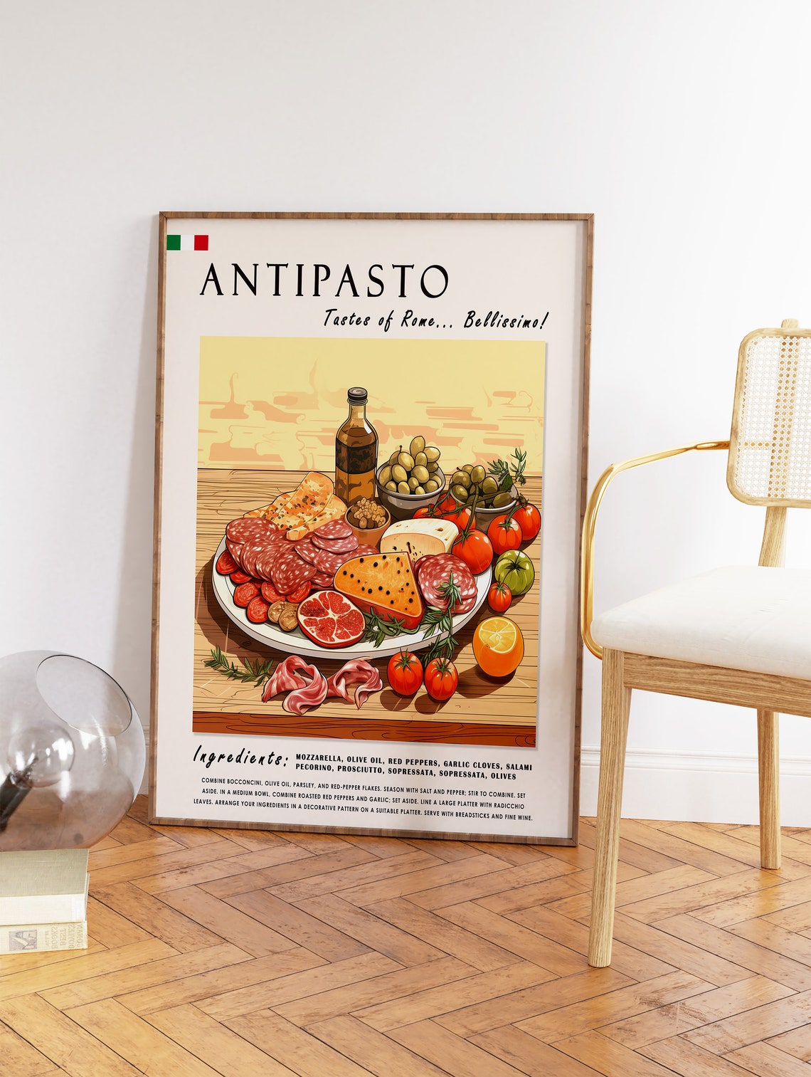 Antipasto Food Poster Italian Food Print Italy Food Poster Kitchen Print Kitchen Decor Baking Poster Food Art Food Drink Art - Image 2