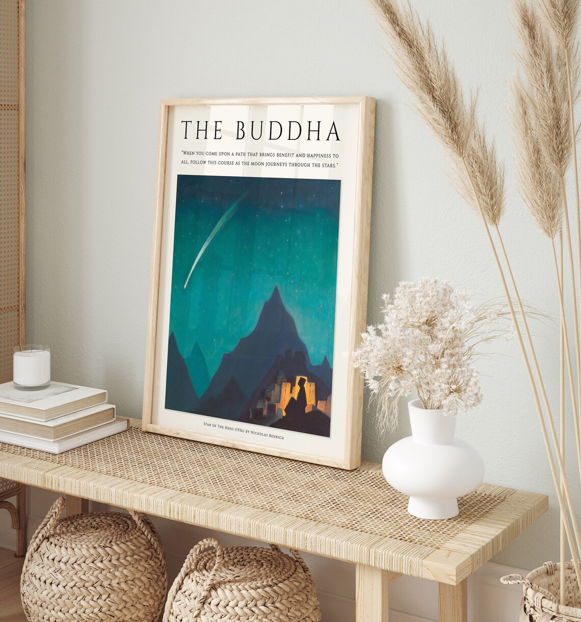 Buddhist Art Poster, Floral Meditation Wall Print - Image 3