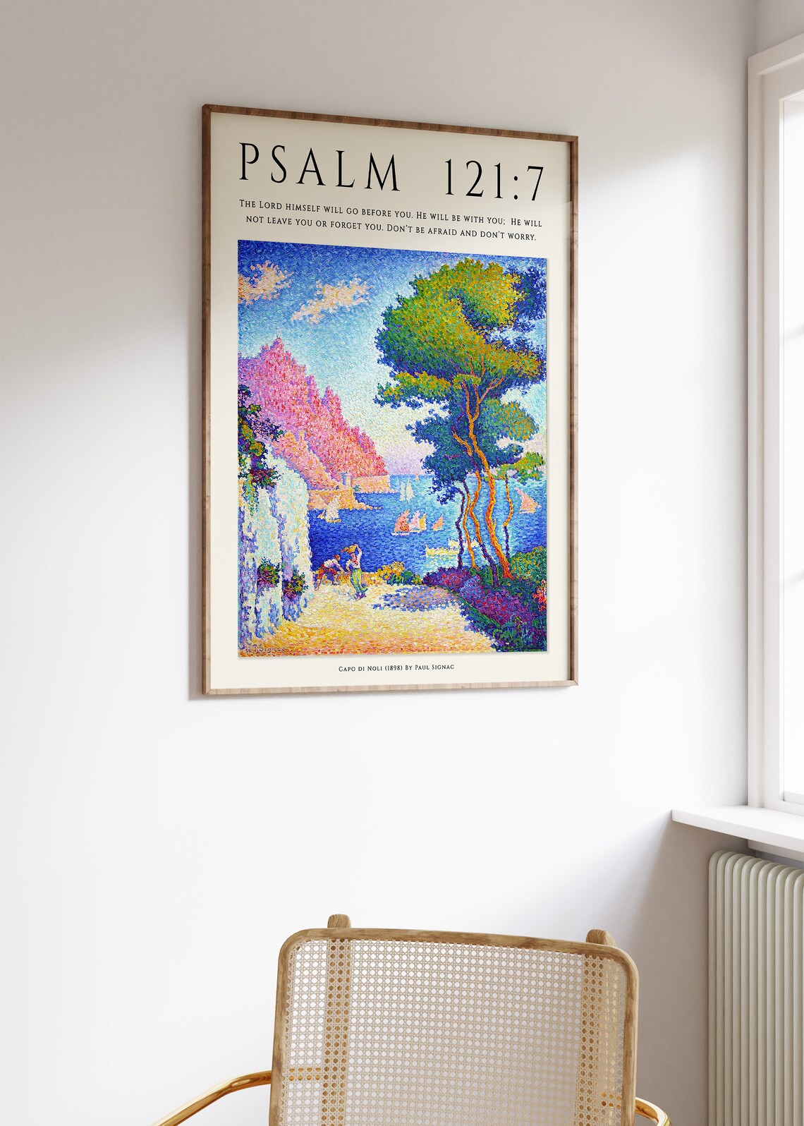 Bible Verse Poster, Paul Signac Pointillism Art - Image 2