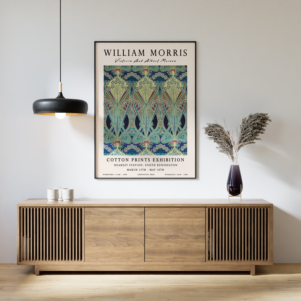 William Morris Exhibition Print, Vintage Floral Textile Art - Image 3