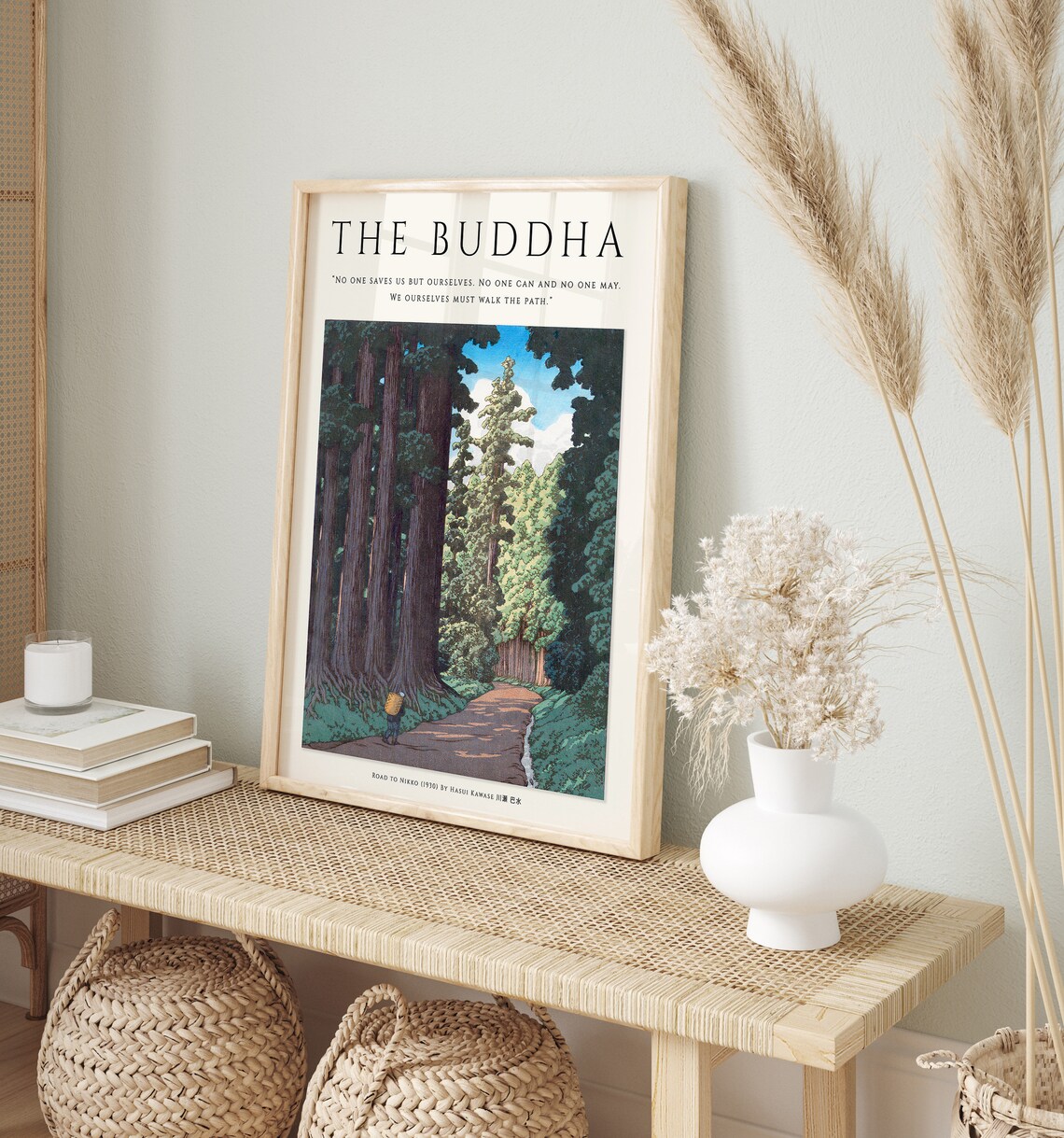 Buddha Japanese Spiritual Floral Art Print - Image 3