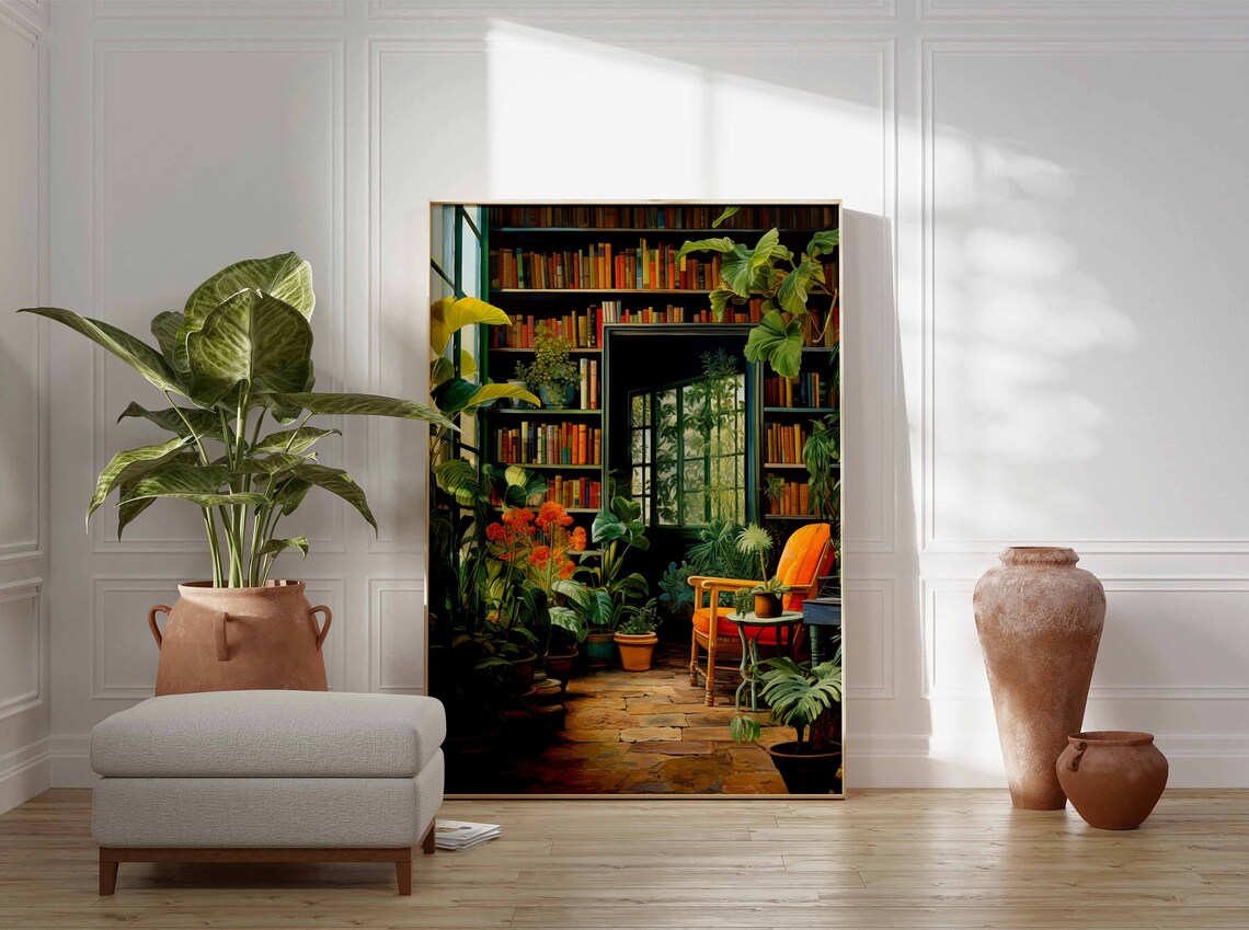 Vintage Library Book Shop Wall Art Print - Image 2
