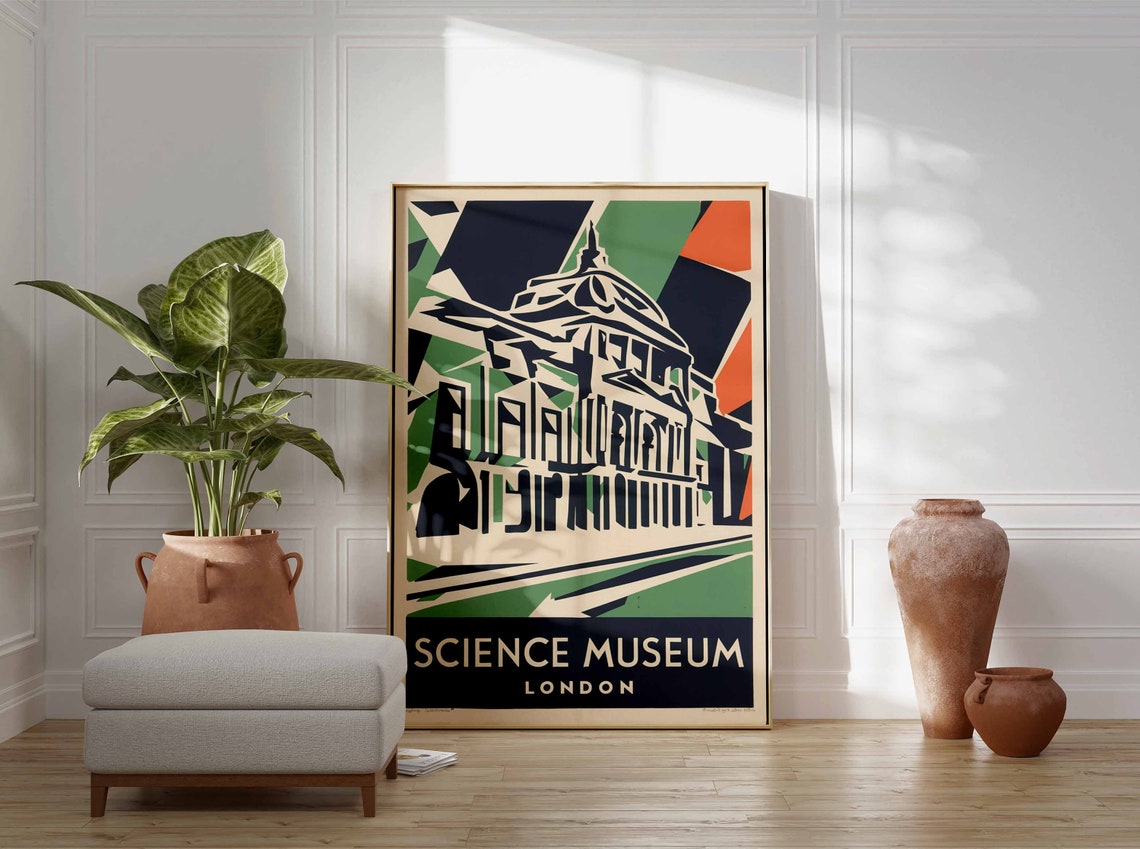 Science Museum London Abstract Geometric Dome Modern Art Poster - Image 3