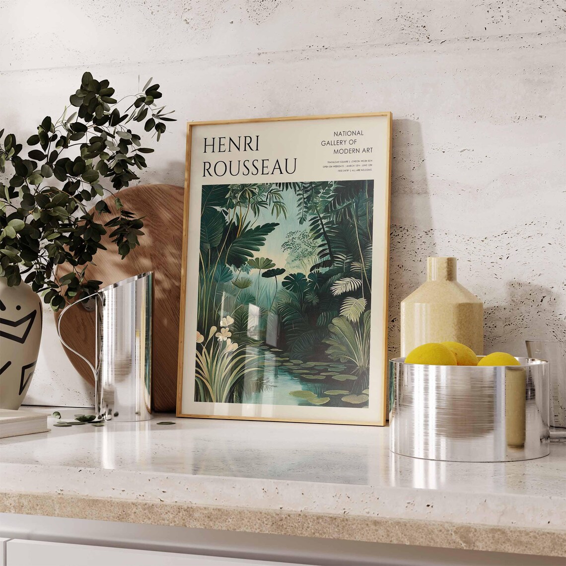 Henri Rousseau Jungle Pond with Lily Pads National Gallery Poster - Image 3