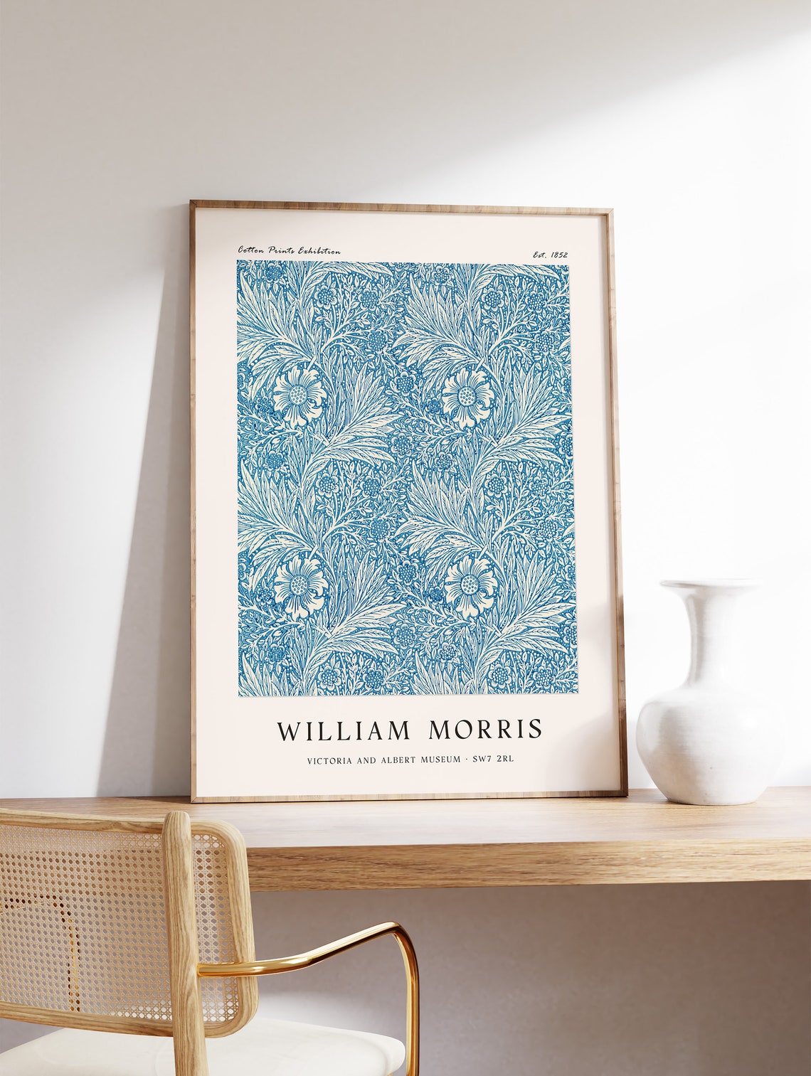 William Morris Marigold Blue Floral Exhibition Poster Victoria Albert - Image 3