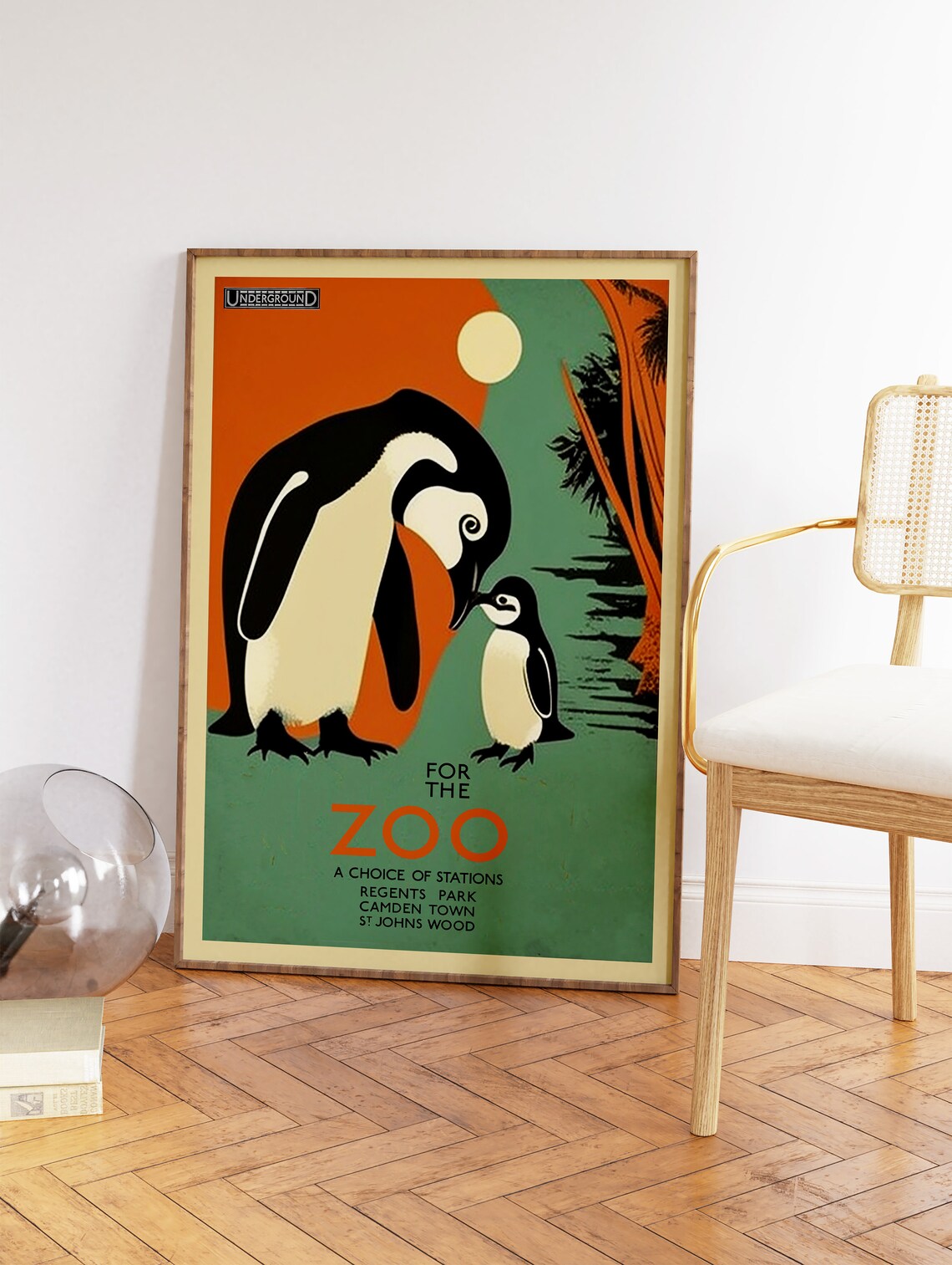 Vintage London Zoo Penguins Retro Travel Poster - Image 2