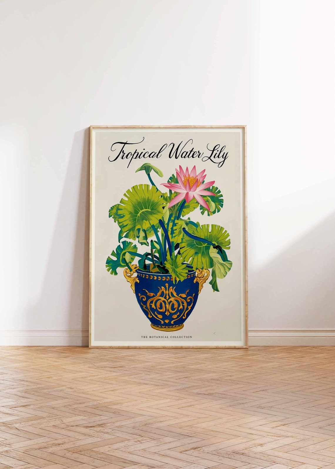 Tropical Water Lily Botanical Illustration Vintage Art Poster - Image 2