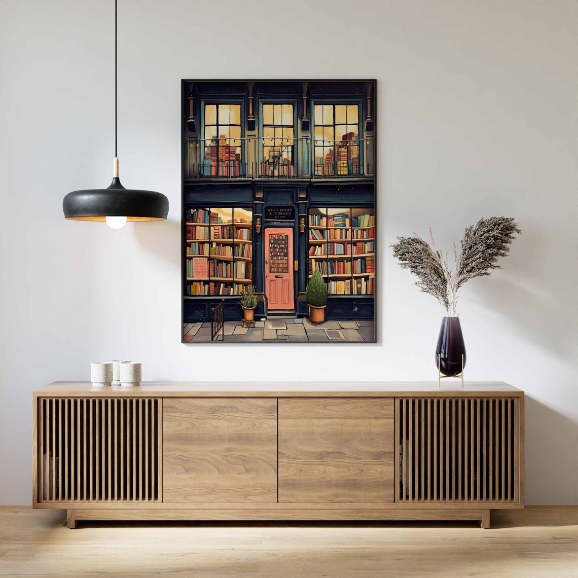 Vintage Book Store Poster, Retro Library Art Print - Image 3