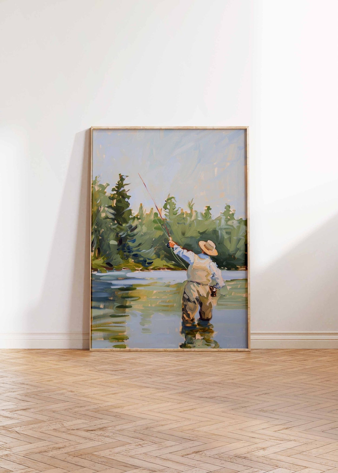 Fly Fishing Poster Fishing Wall Art Gift For Fisherman Angling Art Floral Print Botanical Decor Outdoor Poster Adventure Poster - Image 2