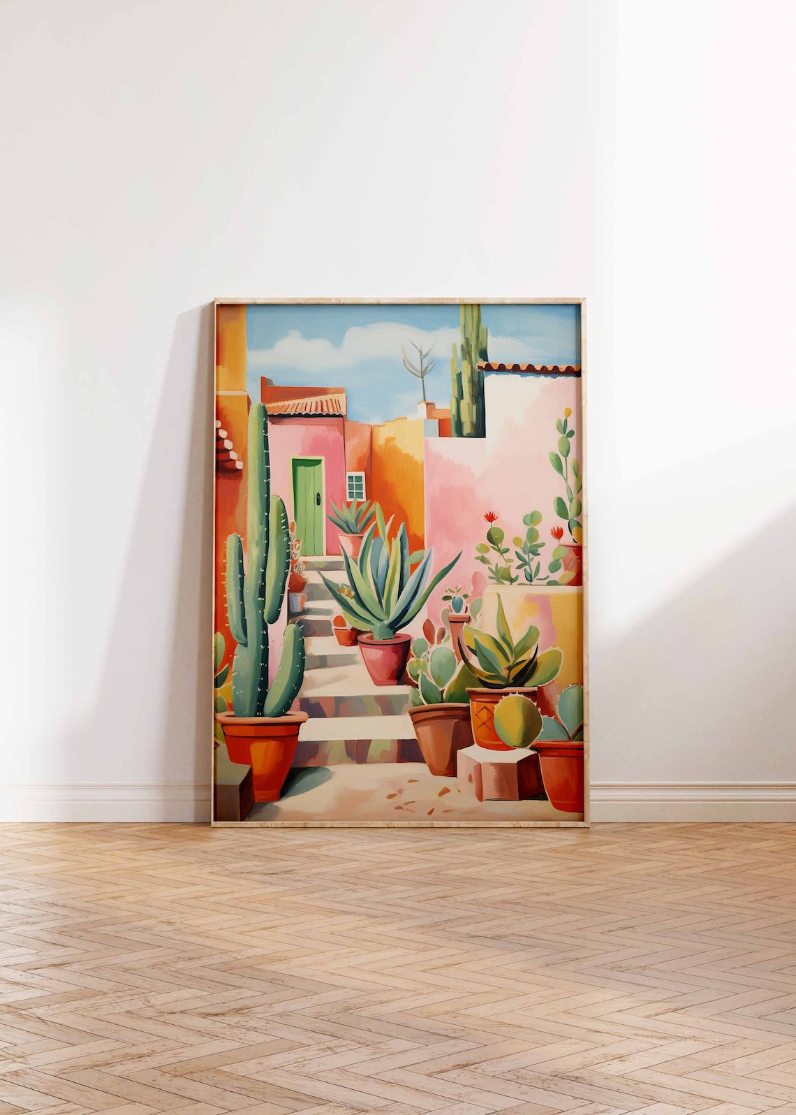 Vintage Mexican Cactus Art Print, Traditional Floral - Image 2