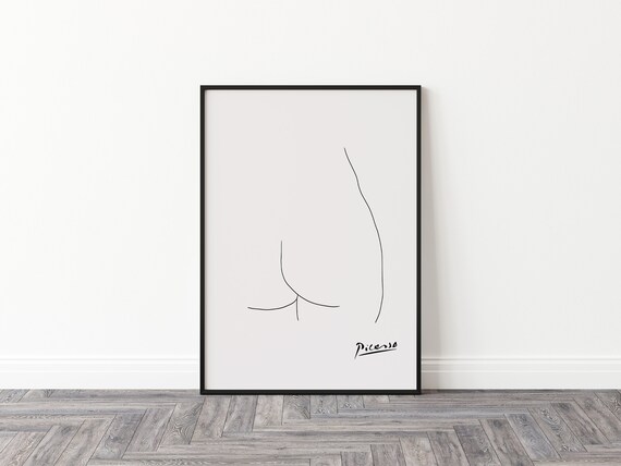 Picasso Line Art Nude Female Form Poster Print