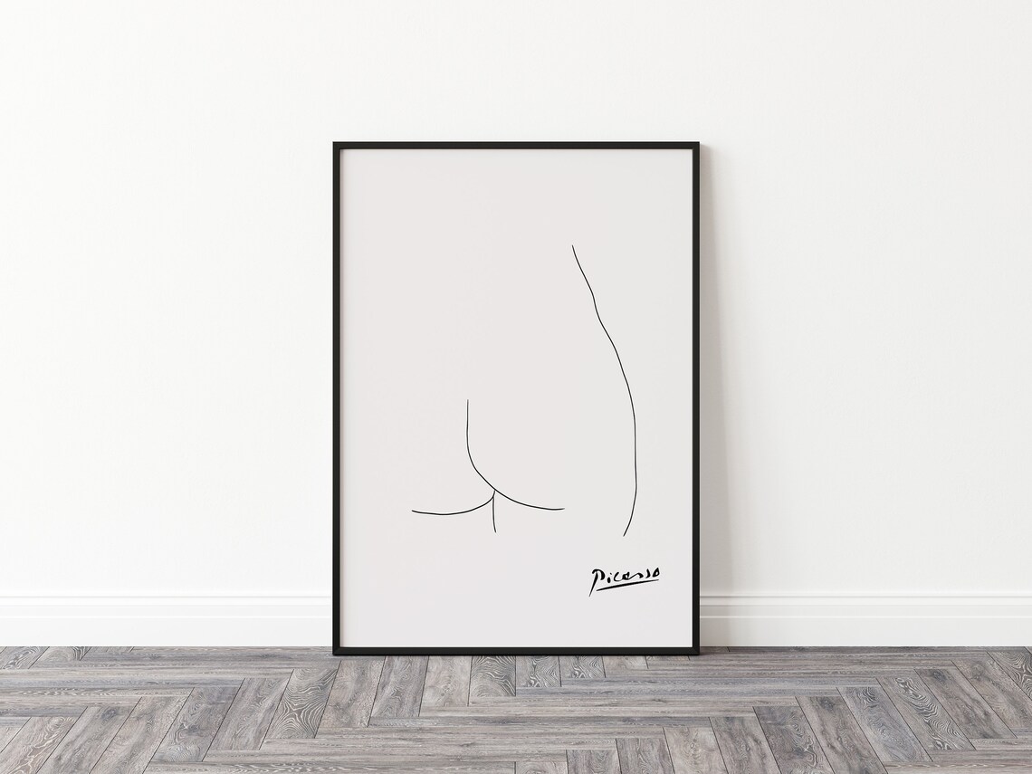 Picasso Line Art Nude Female Form Poster Print
