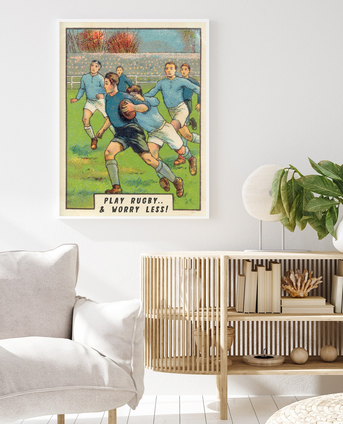 Rugby Vintage Sports Art Print, Retro Outdoor Hobby - Image 2