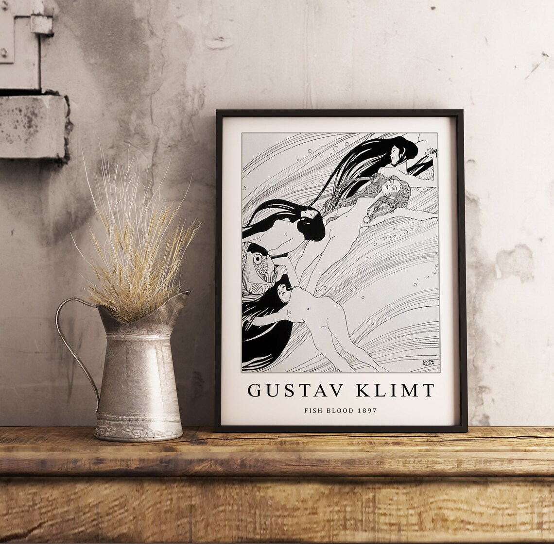 Gustav Klimt Fish Art Nouveau Poster Print - Image 2
