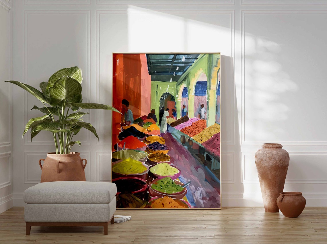 Indian Spice Market Poster Indian Wall Art Indian Food Print Food Art Food Market Print Cultural Decor Indian Gift Indian Wall Art - Image 3